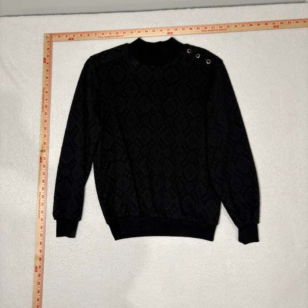 Alfred Dunner Black Diamond Pattern Sweater Size S